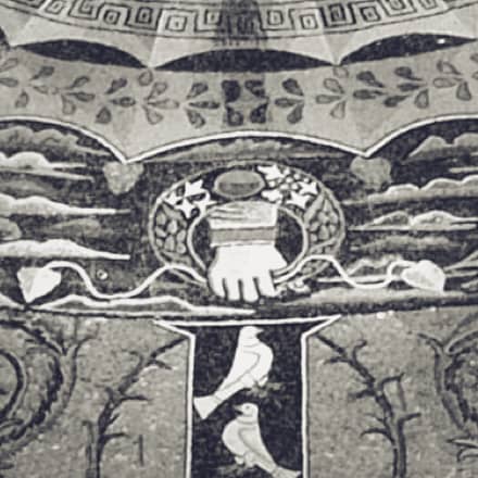 La mano del Padre (mosaico de San Clemente, Roma, detalle)