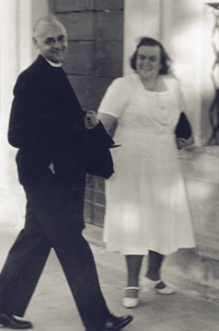 Adrienne von Speyr and Hans Urs von Balthasar at Cassina d’Agno (Switzerland), ca. 1946
